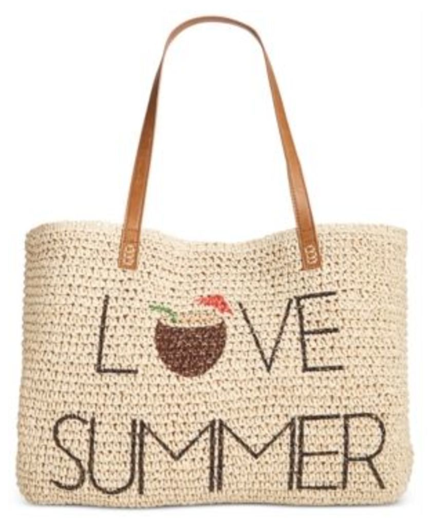 Style & Co Love Summer Straw Beach Bag, Created for Macy's