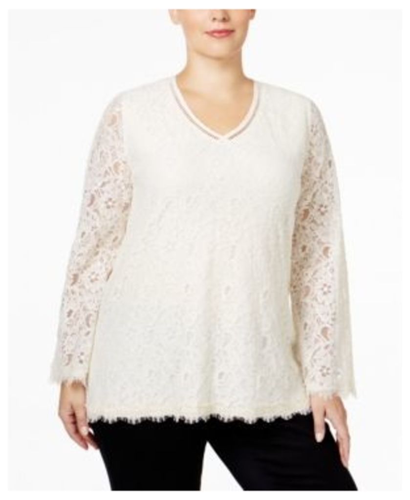 Style & Co Plus Size Lace Swing Top, Only at Macy's