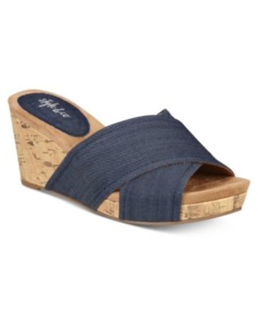 Style & Co Jillee Crisscross Slide Wedge Sandals, Only at Macy's Women's Shoes