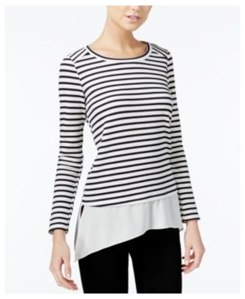 Bar Iii Striped Contrast Top, Only at Macy's