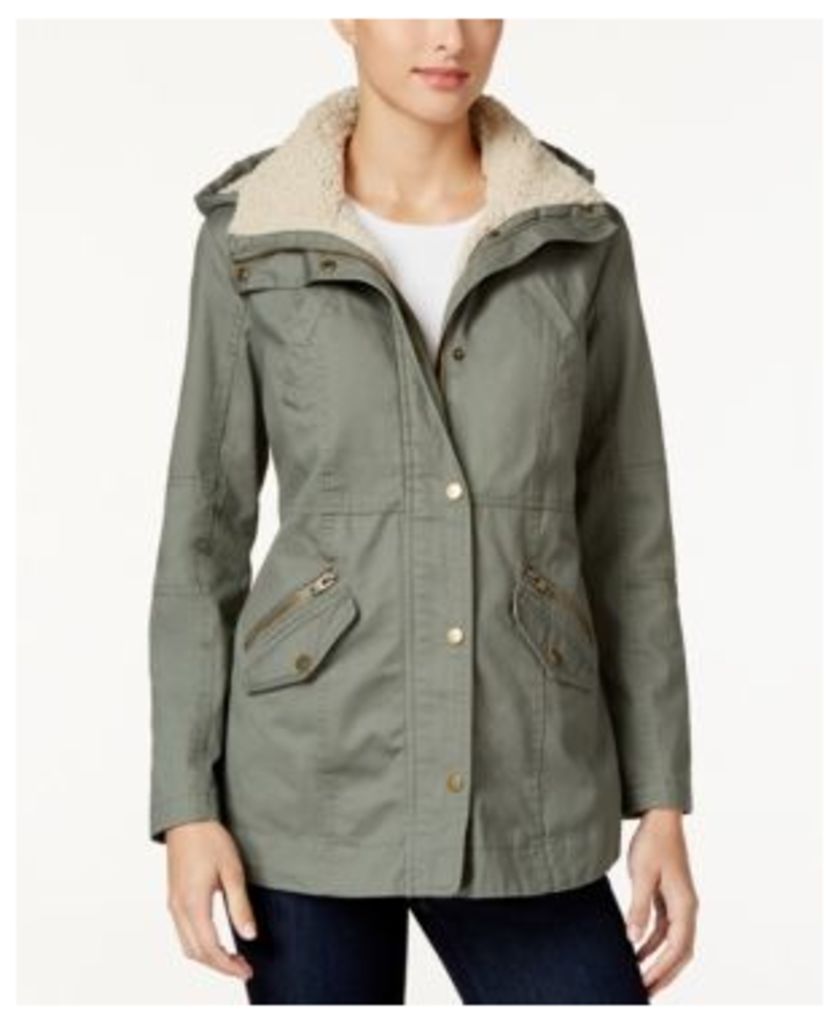 Style & Co. Sherpa-Collar Anorak Jacket, Only at Macy's