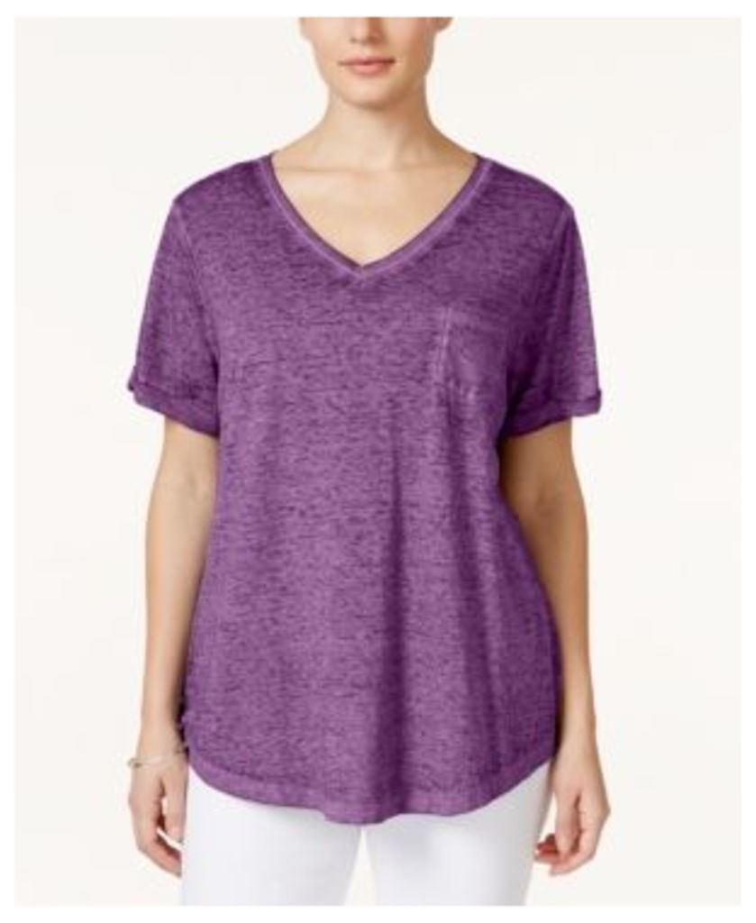 Style & Co Plus Size V-Neck T-Shirt, Created for Macy's