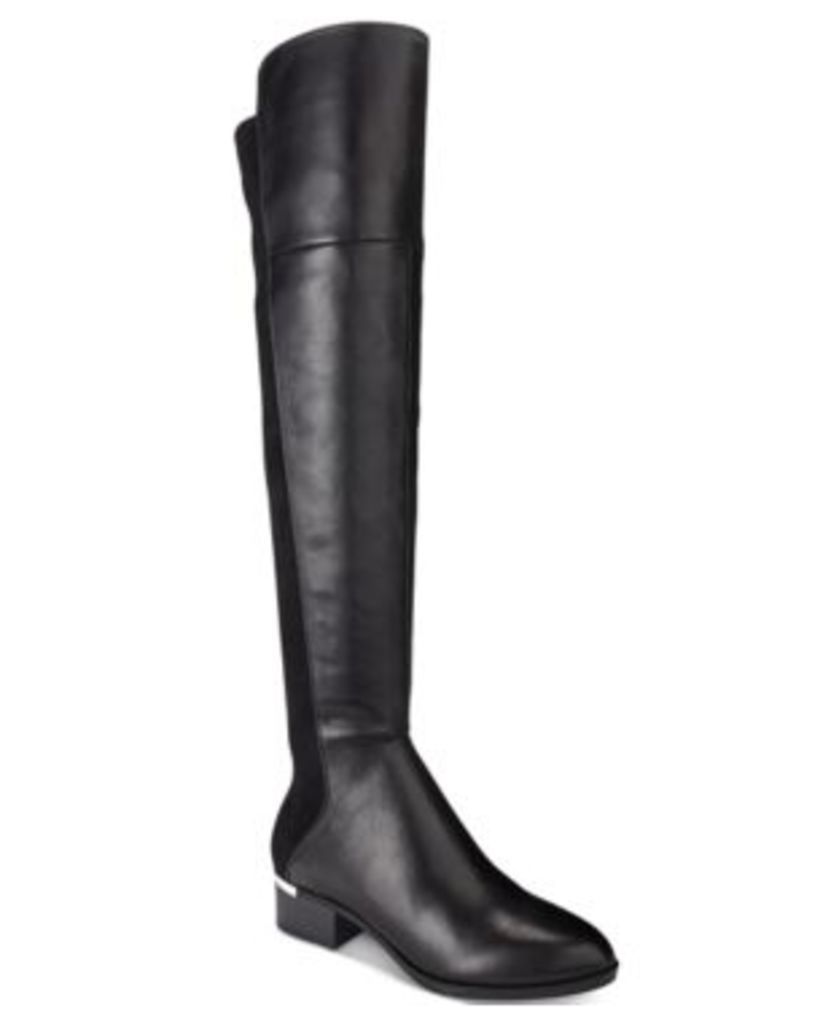 Bar Iii Rene Metal-Heel Over-The-Knee Stretch Boots, Only at Macy's Women's Shoes