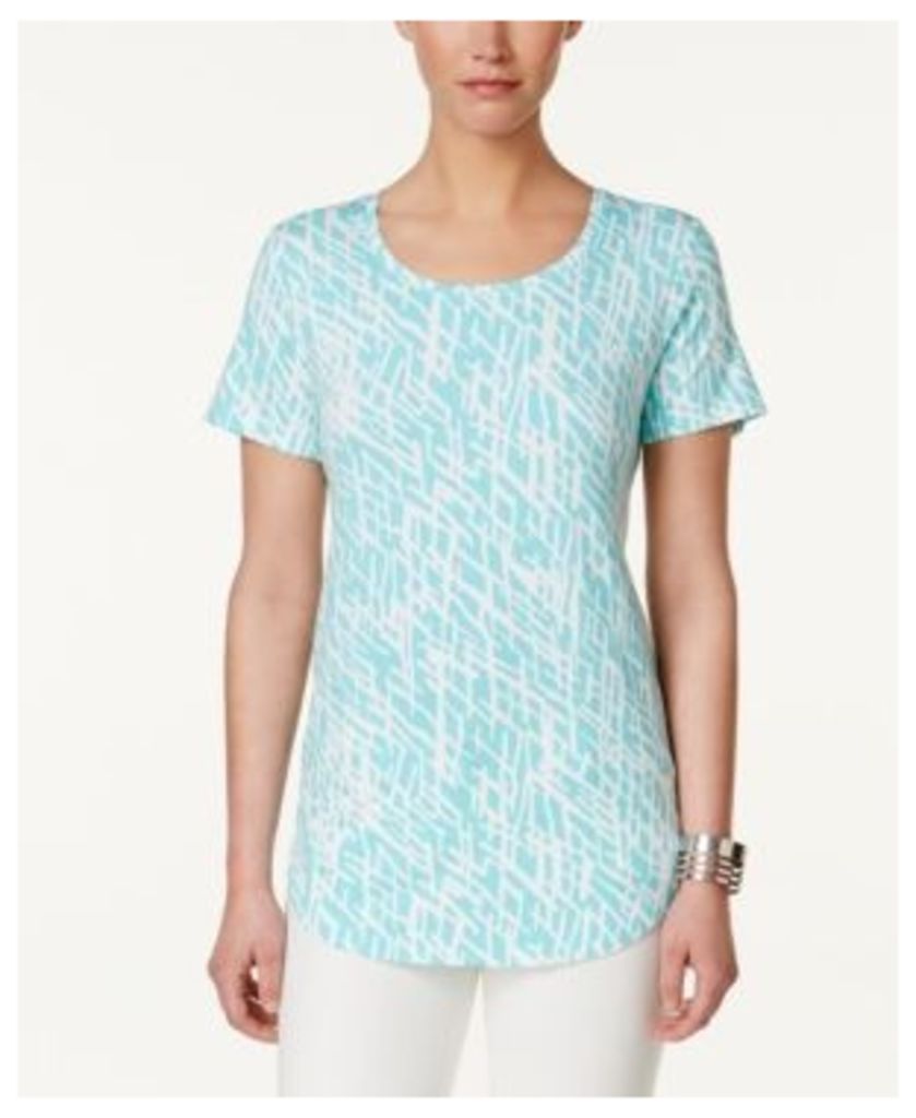 Jm Collection Printed Scoop-Neck Top, Created for Macy's