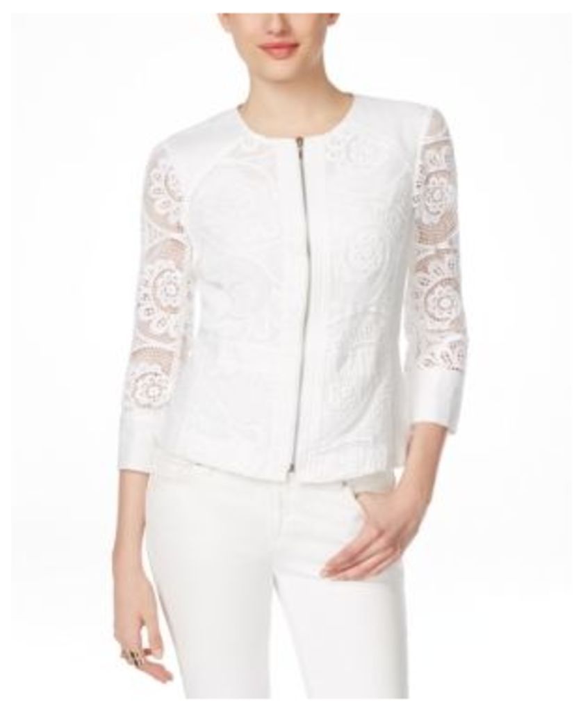 Inc International Concepts Crochet Lace Zip-Front Jacket, Only at Macy's