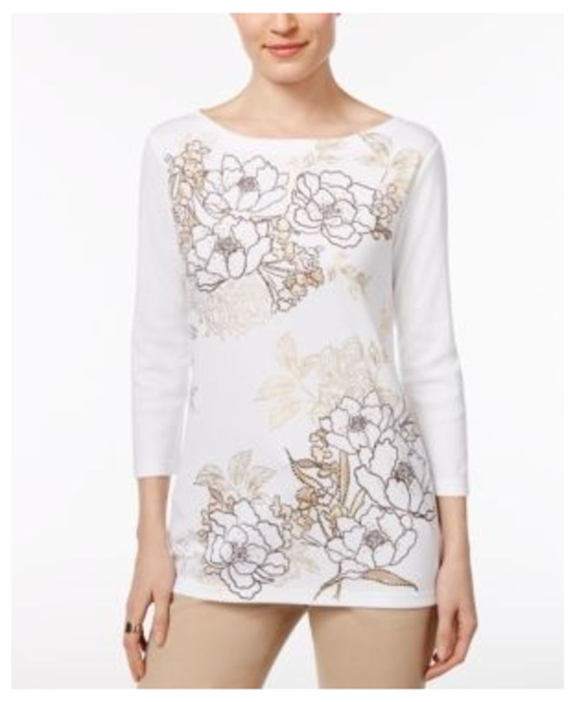 Karen Scott Floral Graphic Top, Only at Macy's
