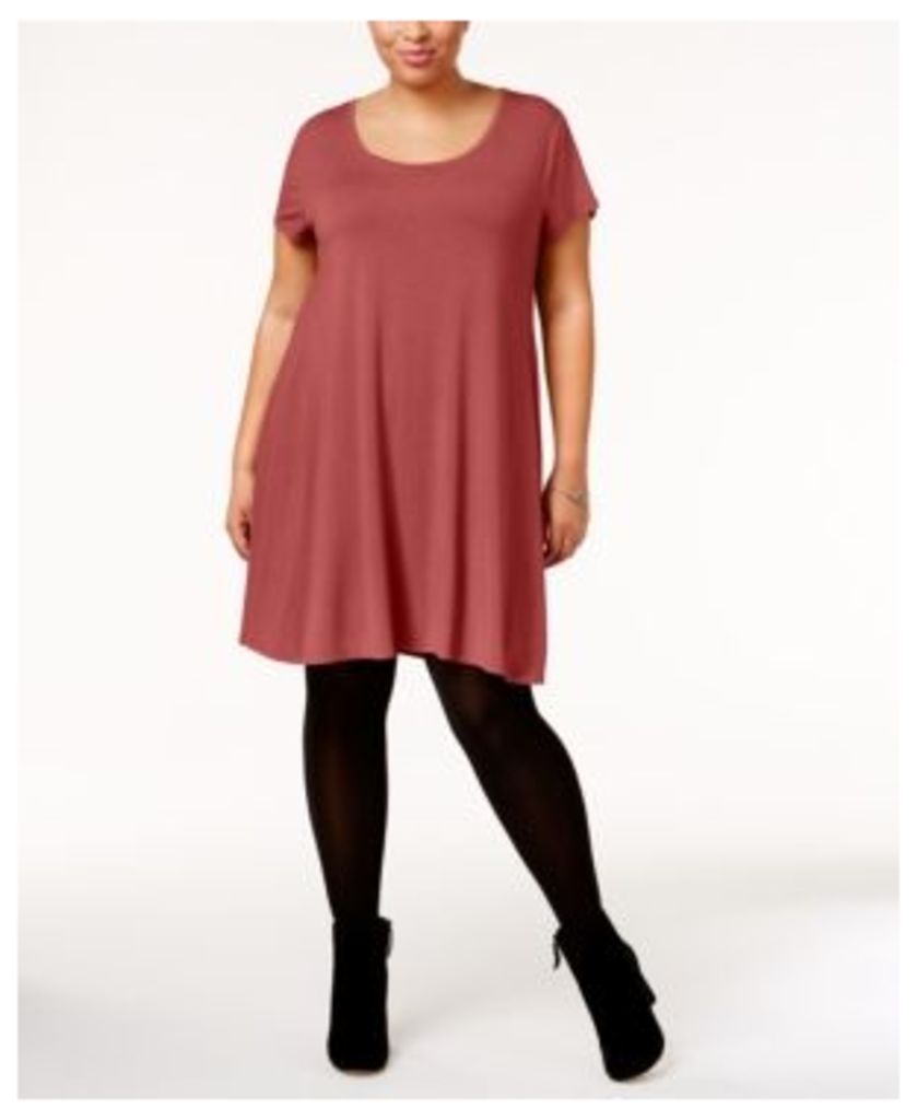 Style & Co Plus Size Short-Sleeve Swing Dress, Created for Macy's