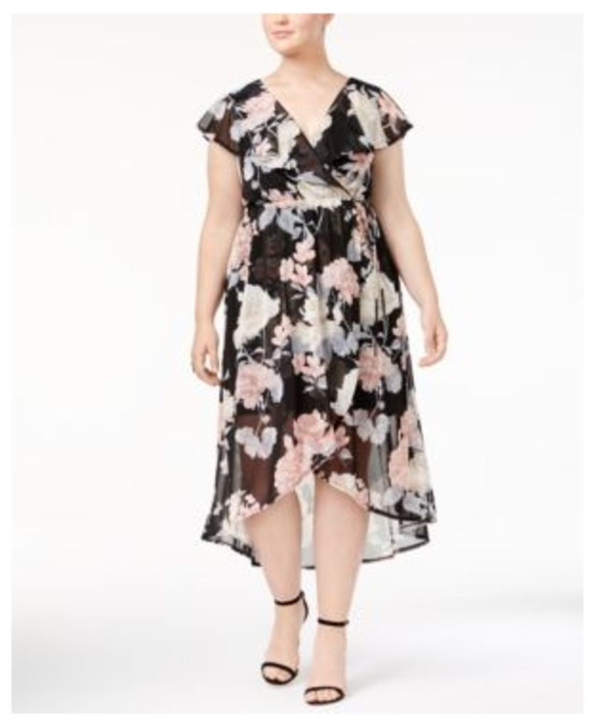 Soprano Trendy Plus Size Faux-Wrap Dress