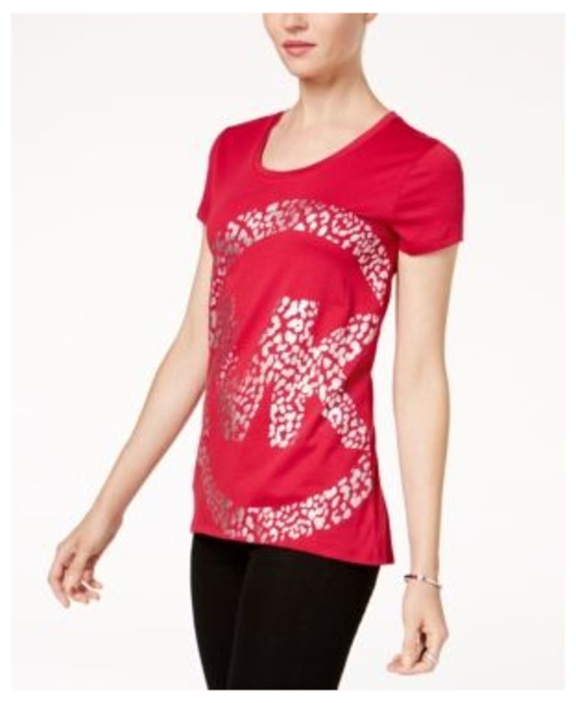 Michael Michael Kors Leo Metallic Logo Print T-Shirt,a Macy's Exclusive Style