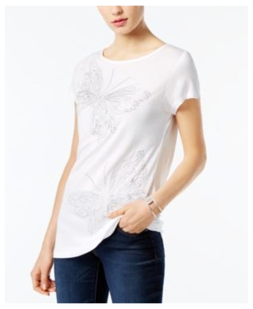 Inc International Concepts Studded Butterfly-Graphic T-Shirt, Created for Macys