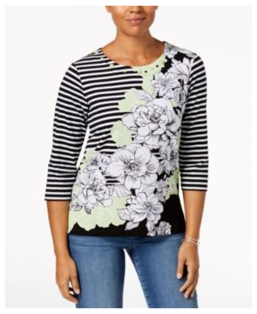 Alfred Dunner In The Limelight Embellished Striped Top