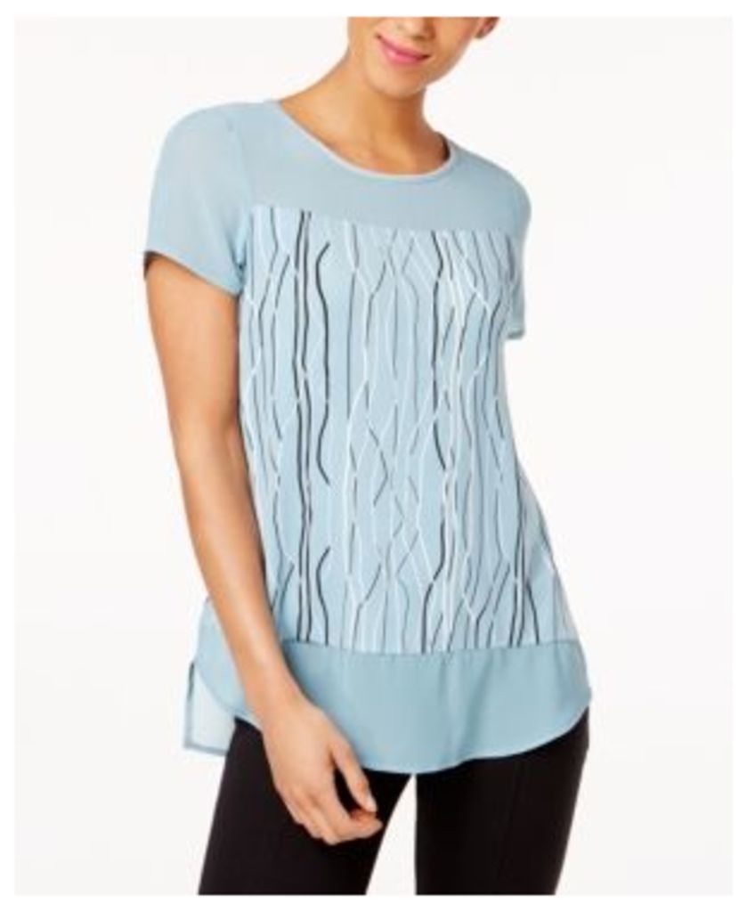 Vince Camuto Mixed-Media Top