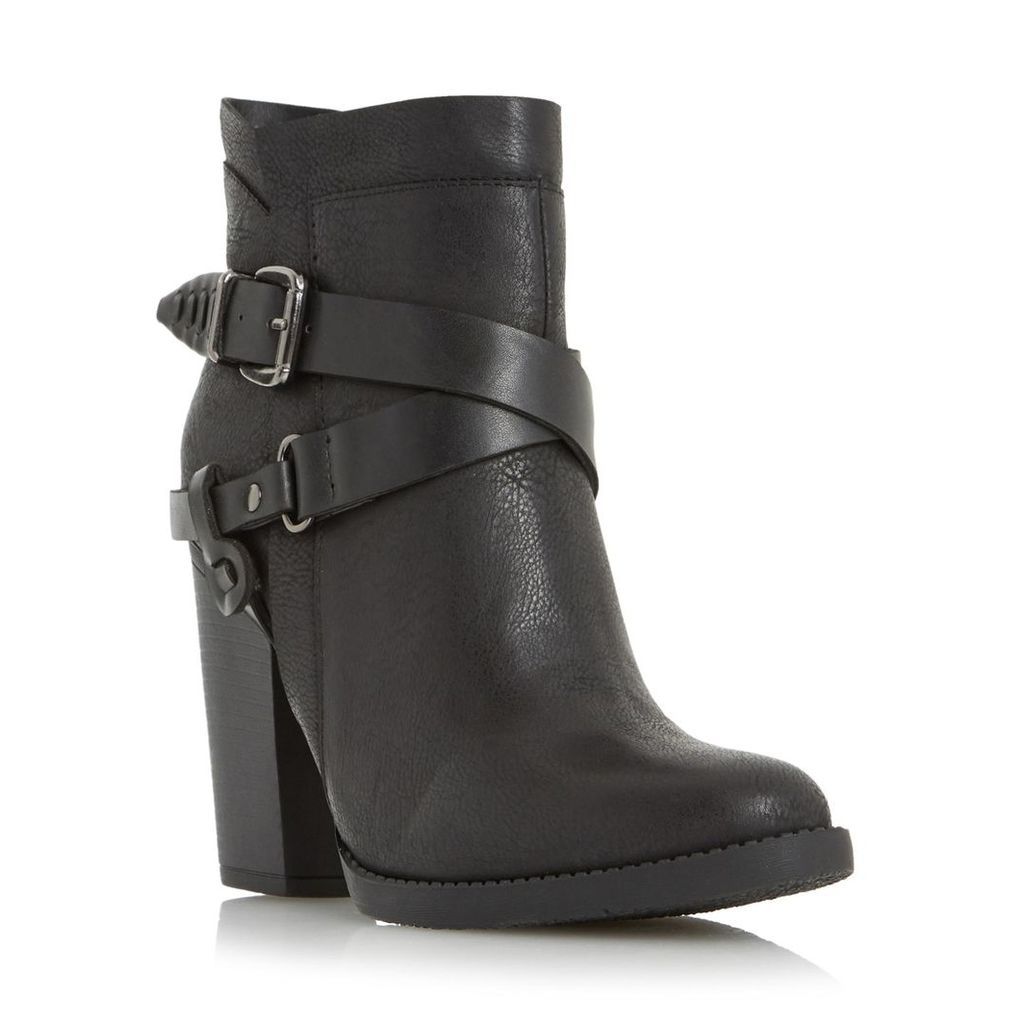 Posey Cross Strap And Buckle Trim Western Boot