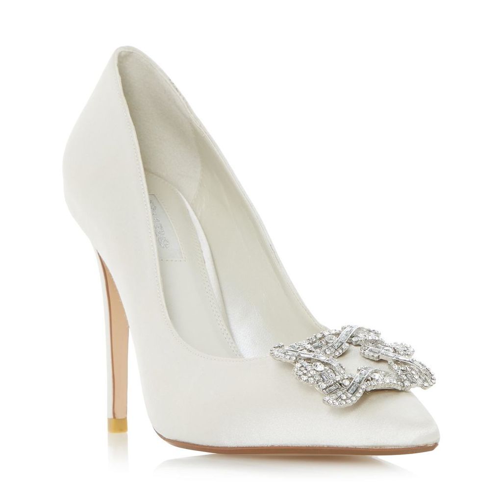 Breanna Jewelled Square Brooch Pointed Toe Court Shoe