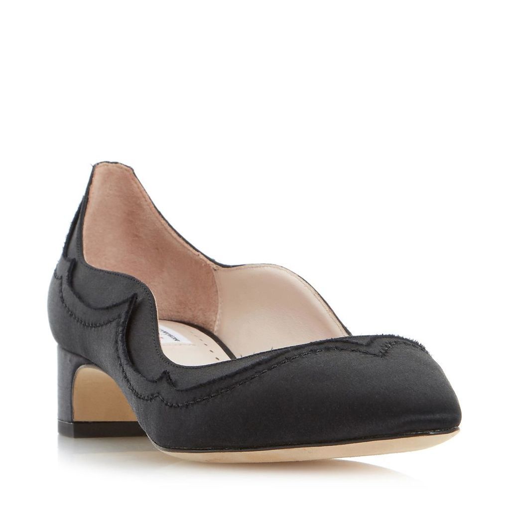 Gracehill Scallop And Frayed Edge Low Block Heel Shoe