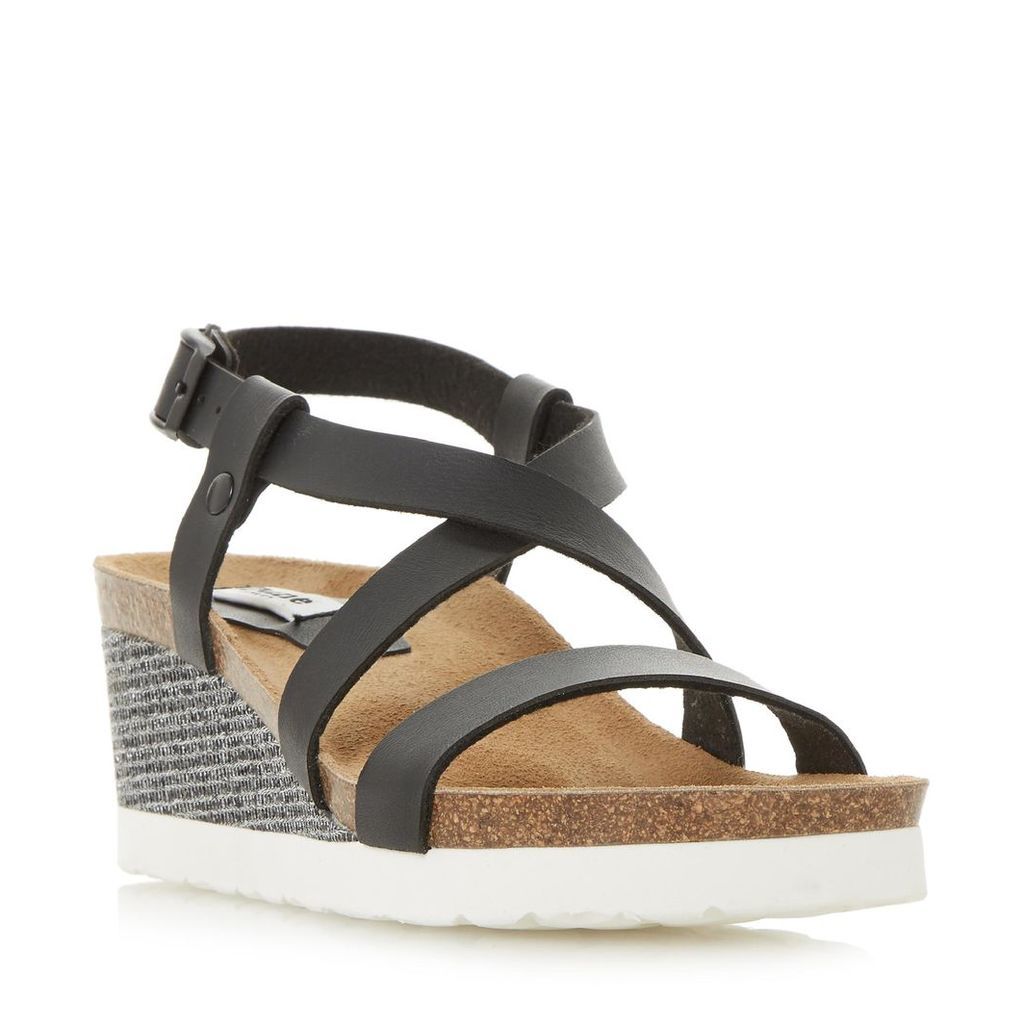 Katya Cross Strap Wedge Footbed Sandal