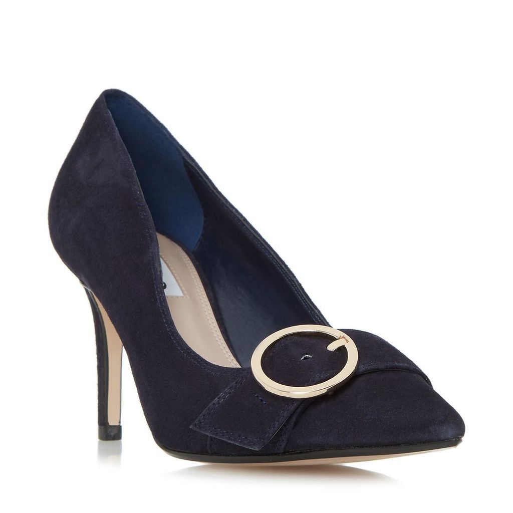 Aneeta Round Buckle Pointed Toe Court Shoe