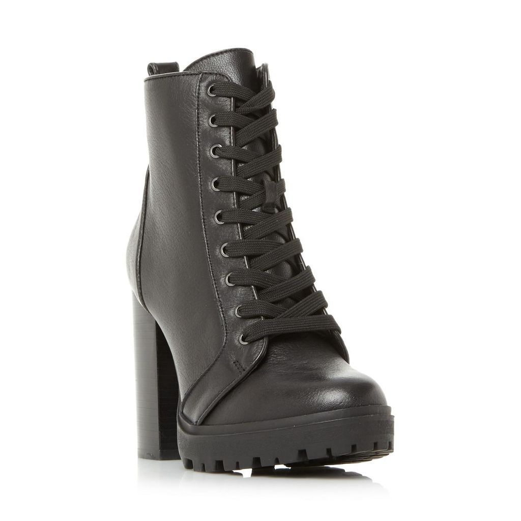 Laurie Sm Lace Up Heeled Cleated Sole Boot