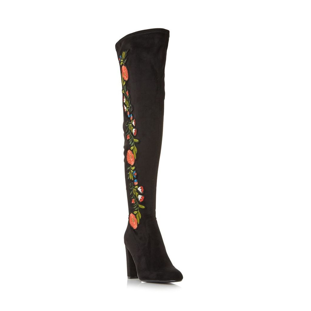 Envoke Sm Floral Applique Over The Knee Boot