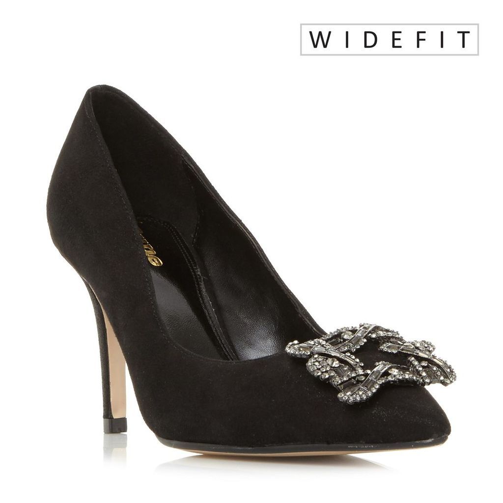 Wf Betti Wide Fit Jewelled Brooch Detail Court Shoe