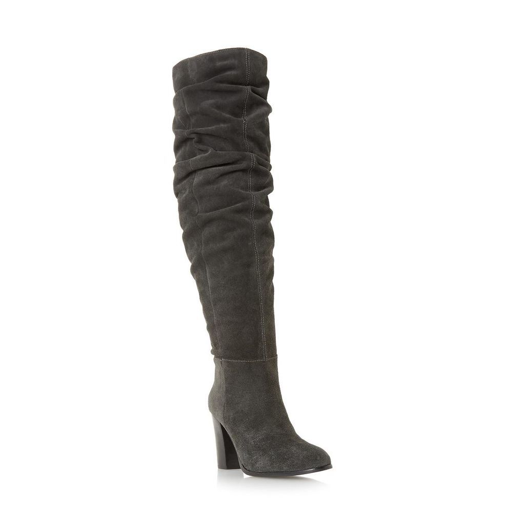 Vegas Ruched Knee High Heeled Boot