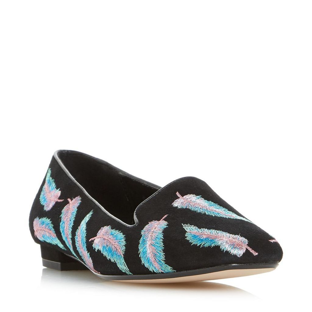 Geathers Embroidered Feather Slipper Cut Loafer