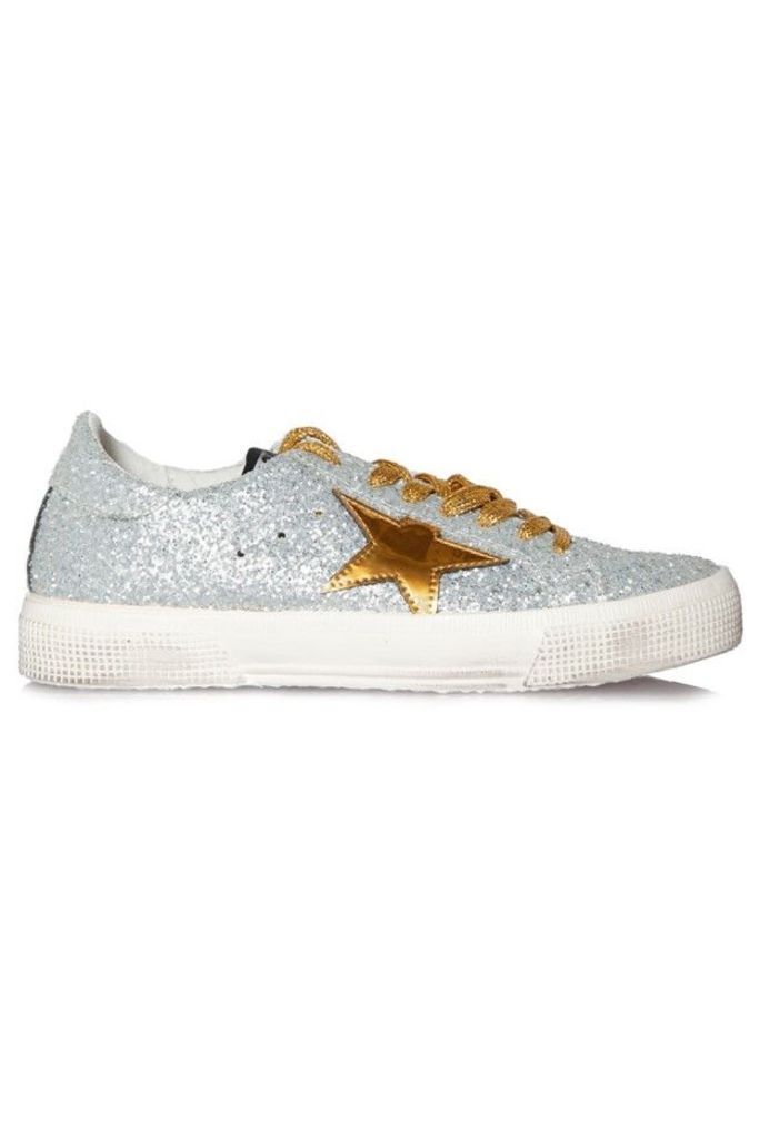 Sneakers May Silver Mat Gold Star
