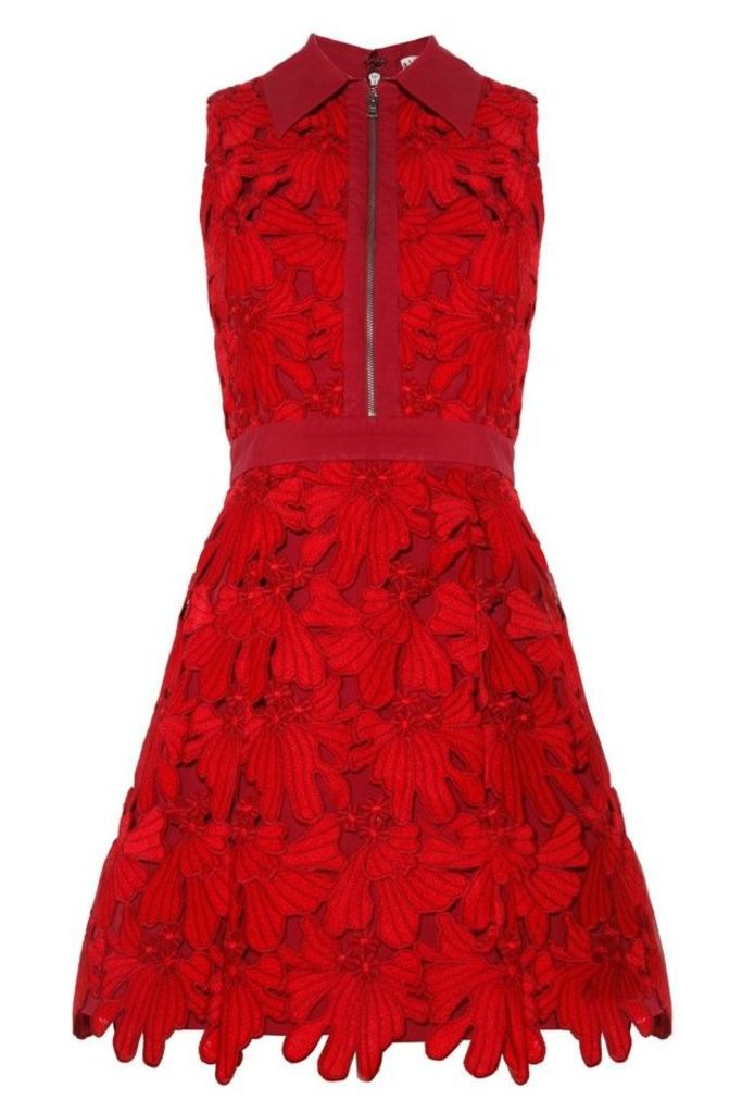Ellis Zip Front Dress in Red