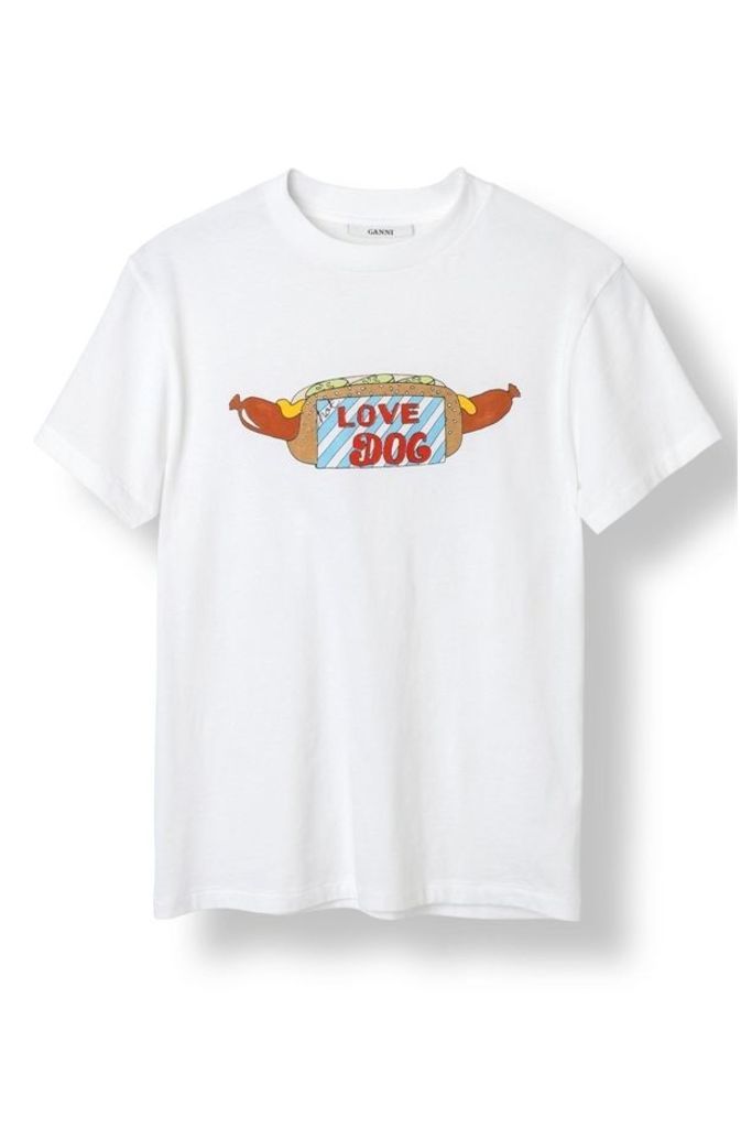 Hotdog T Shirt Bright White