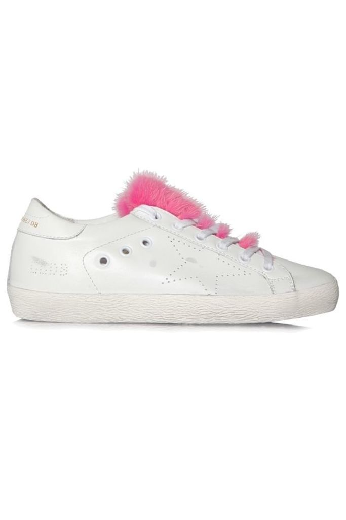Sneakers Superstar White Leather Skate Fuxia Fur
