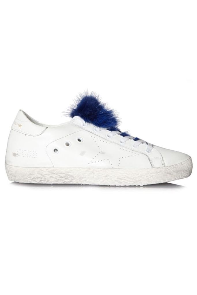 Sneakers Superstar White Leather Skate Bluette Fur