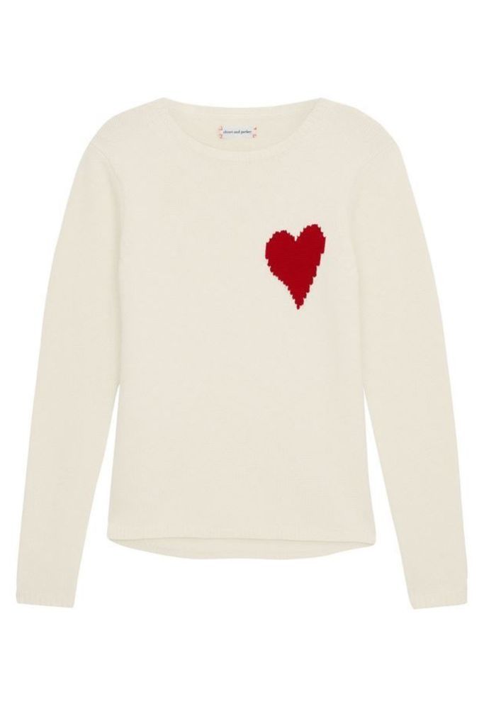 Confetti Heart Sweater Cream