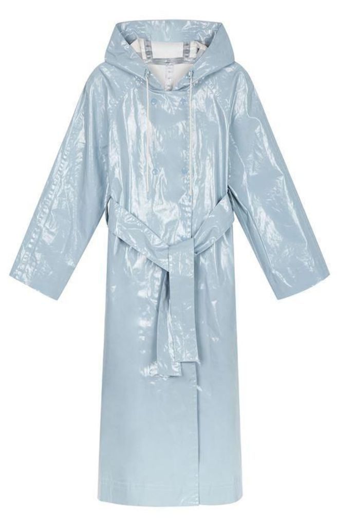 Alexa Chung Laminated Cotton Hooded Raincoat