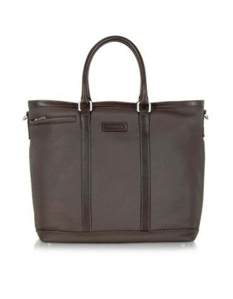Chiarugi Designer Briefcases, Dark Brown Large Leather Tote