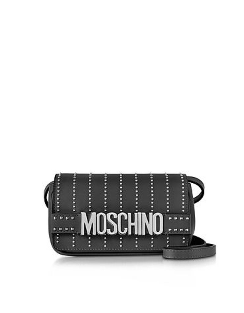 Moschino - Black Leather Crossbody Bag w/Studs