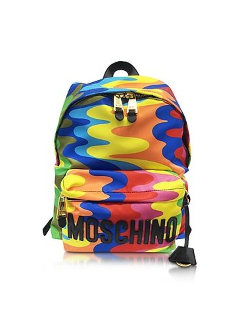 Moschino - Multicolor Print Nylon Backpack w/Logo