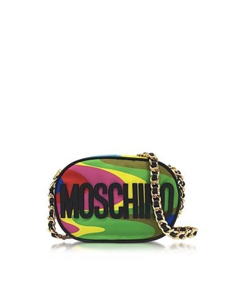 Moschino - Multicolor Print Nylon Crossbody Bag w/Logo