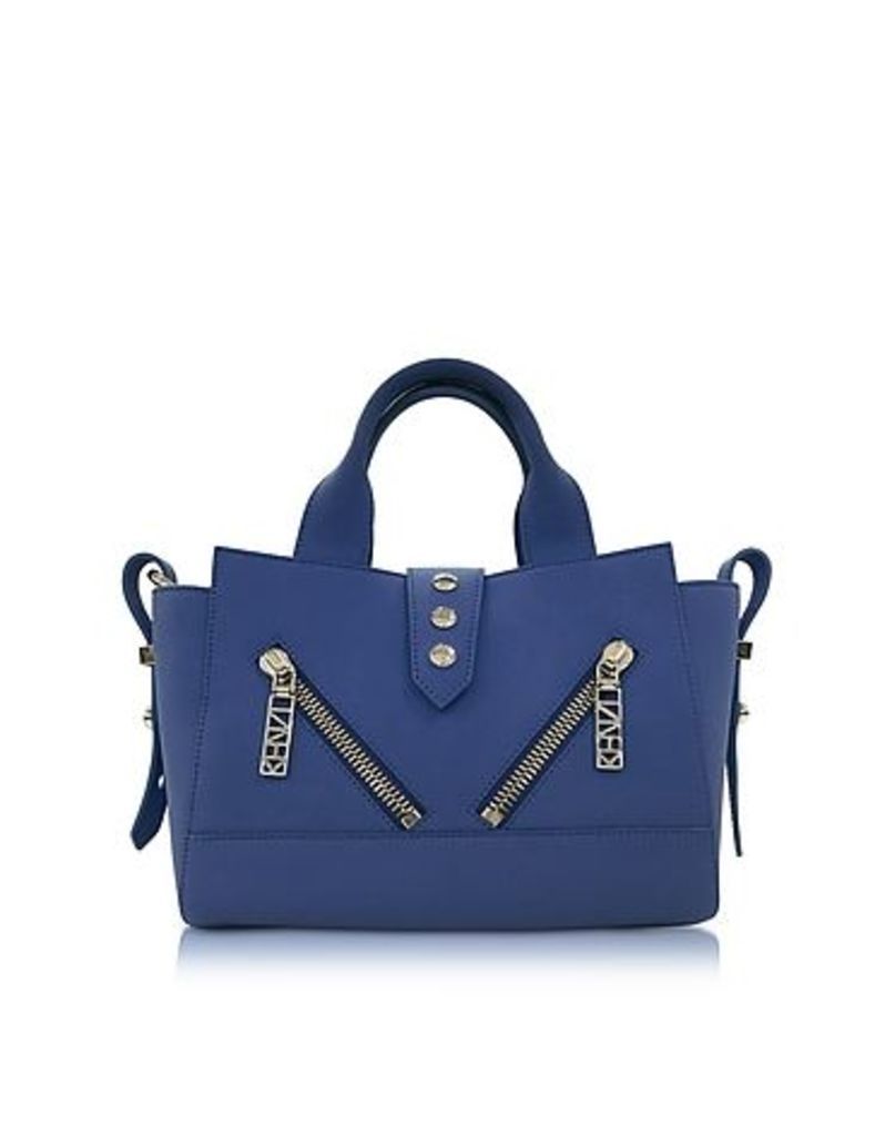 Kenzo Handbags, Dark Blue Soft Rubberized Gommato Leather Mini Kalifornia Satchel