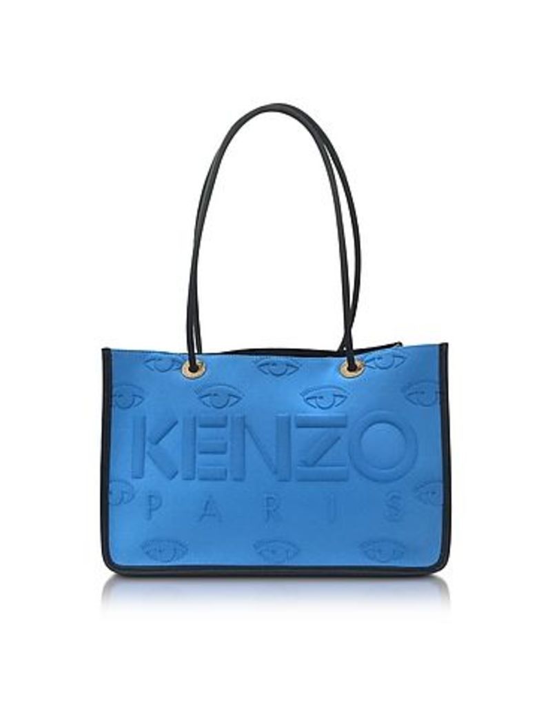 Kenzo - Sky Blue Neoprene and Leather Kombo Tote Bag