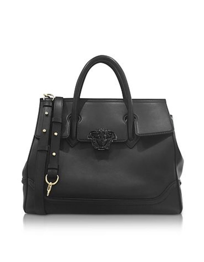 Versace - Palazzo Empire Black Leather Large Handbag