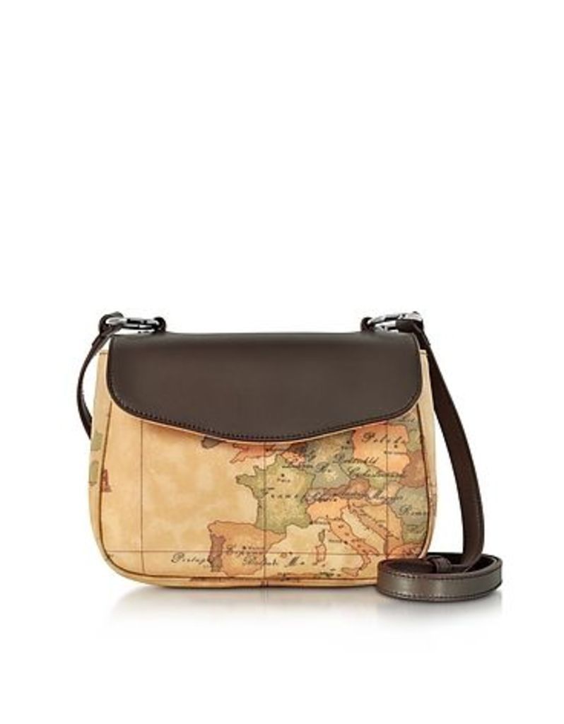 Alviero Martini 1A Classe - Small Geo Print Coated Canvas and Leather Crossbody Bag