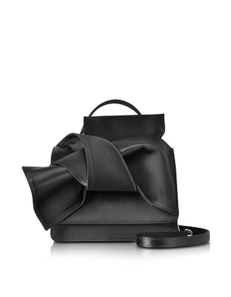 N 21 - Black Satin Silk Crossbody Bag w/Iconic Bow On Front