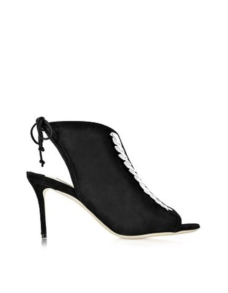 Olgana Paris - L'indispensable Black Suede and White Leather Sandal