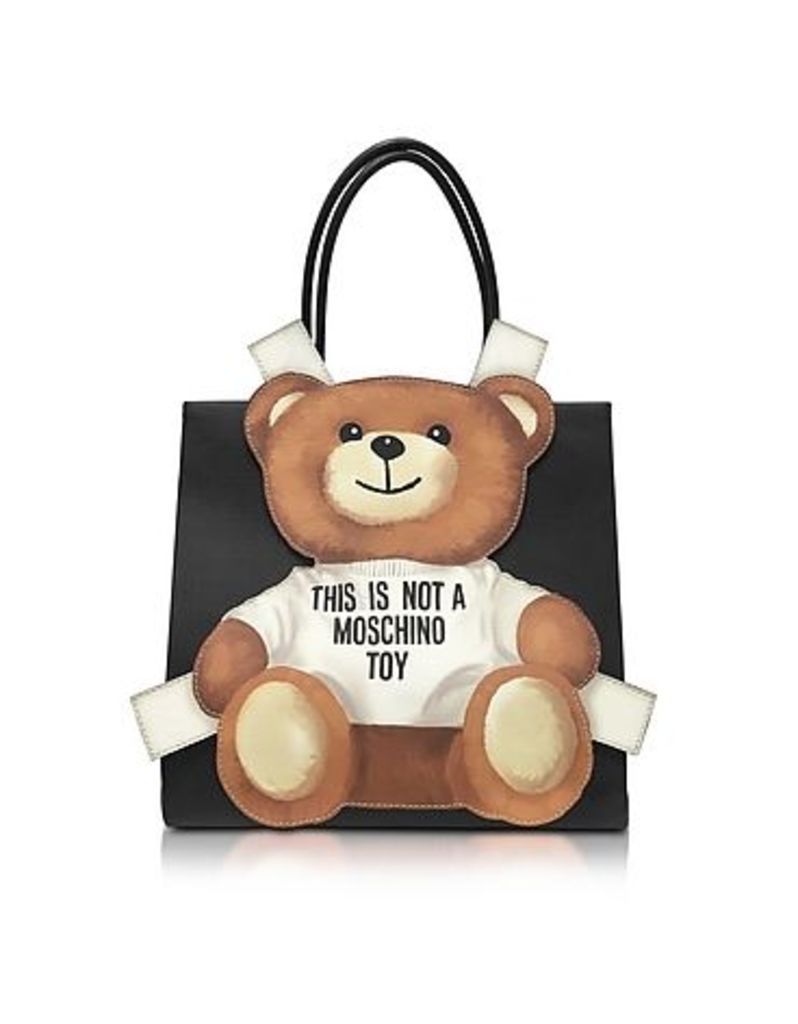 Moschino - Teddy Bear Saffiano Leather Tote Bag