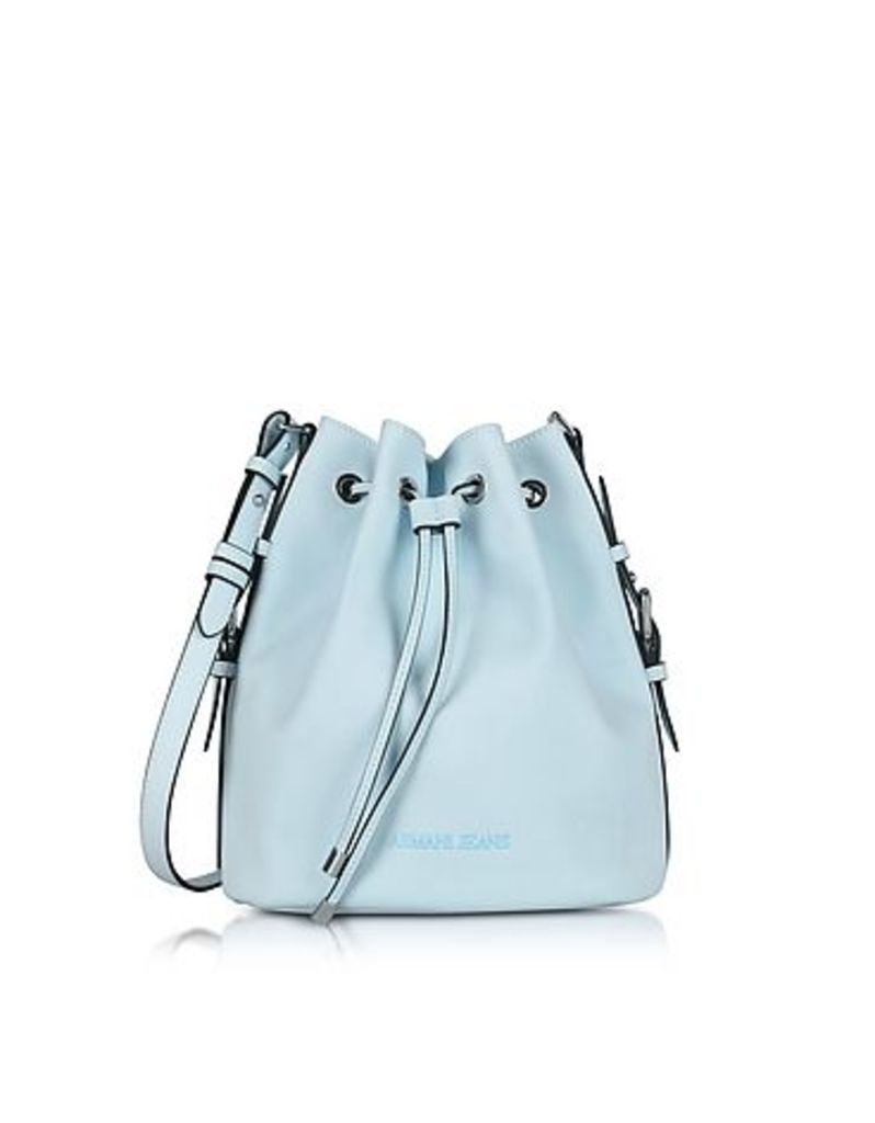Armani Jeans Handbags, New Light Blue Eco Leather Bucket Bag