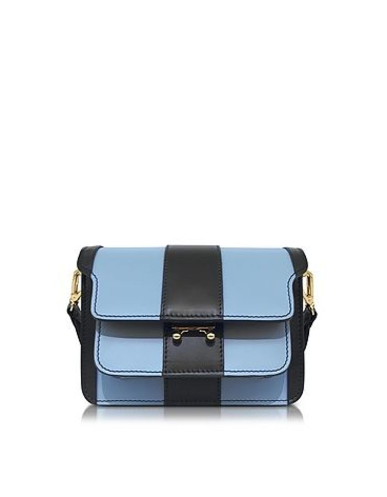 Marni - Iris Blue and Black Leather Mini Trunk Bag