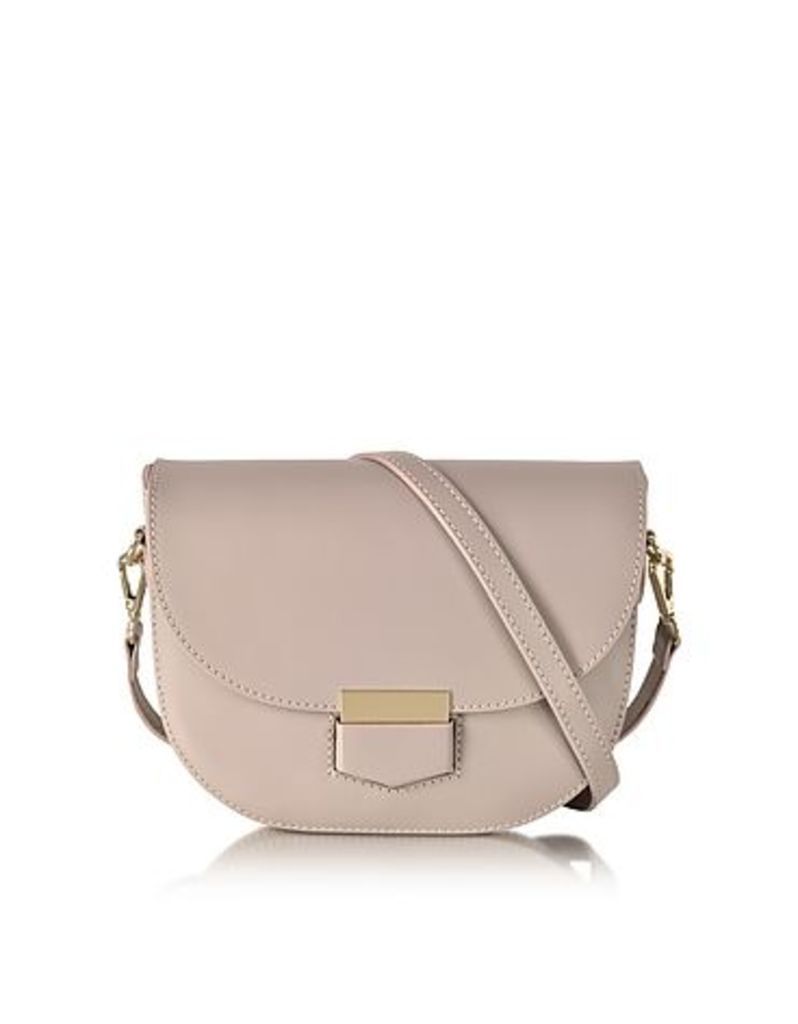 Le Parmentier Designer Handbags, Clio Smooth Leather Shoulder Bag w/Flap