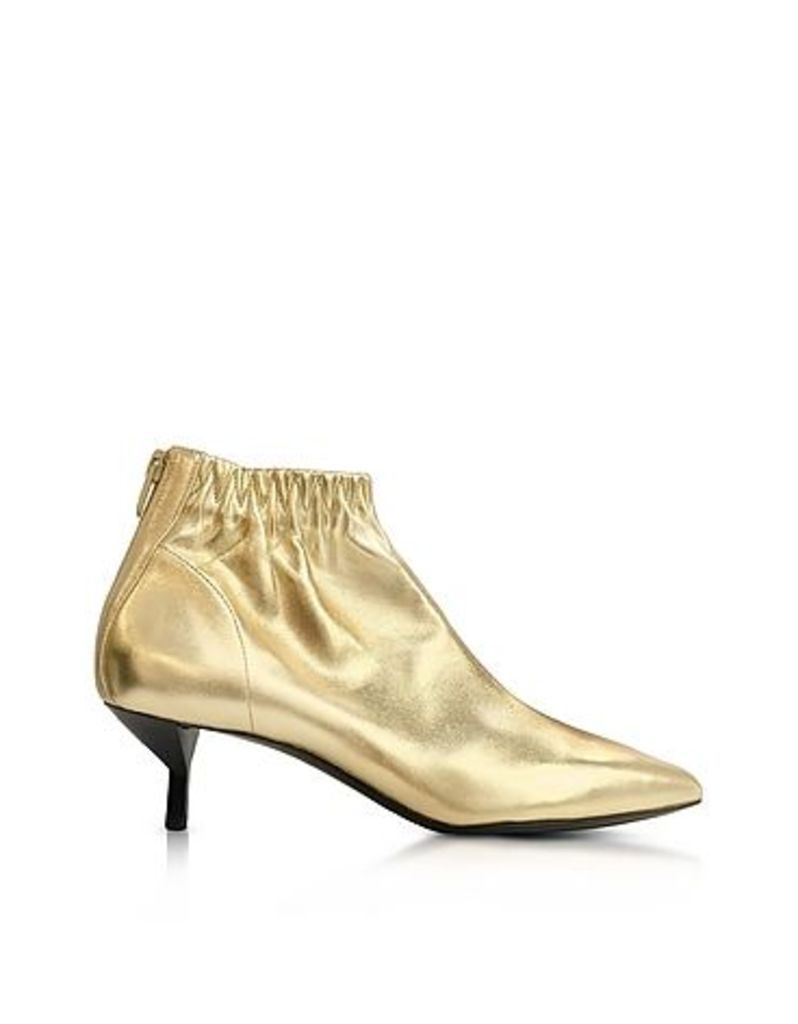 3.1 Phillip Lim Shoes, Blitz Gold Metallic Leather Kitten Heel Booties