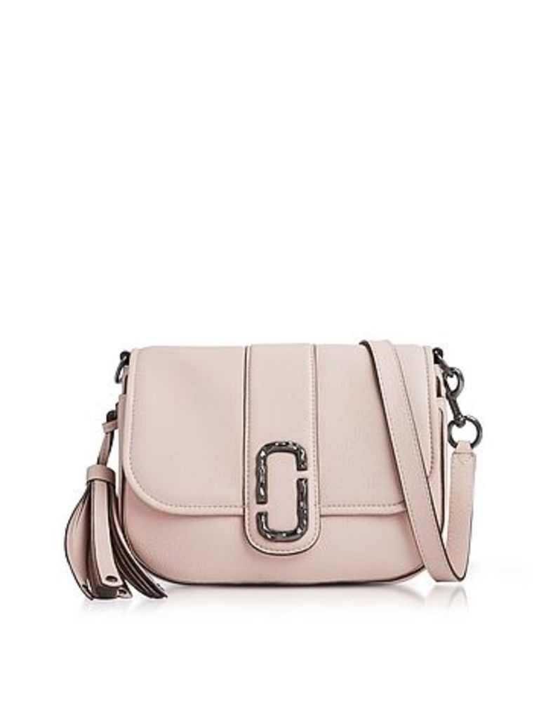 Marc Jacobs Handbags, Pale Pink Pebbled Leather Interlock Small Courier Crossbody Bag