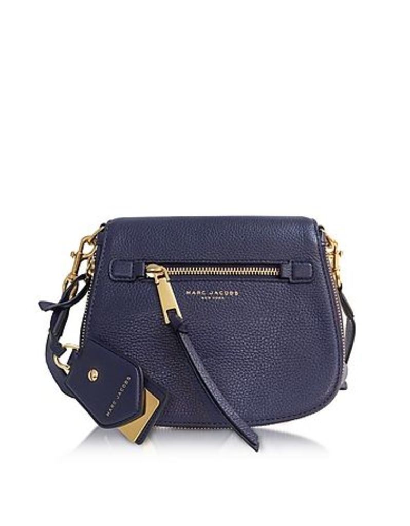 Marc Jacobs Handbags, Recruit Midnight Blue Leather Small Saddle Bag